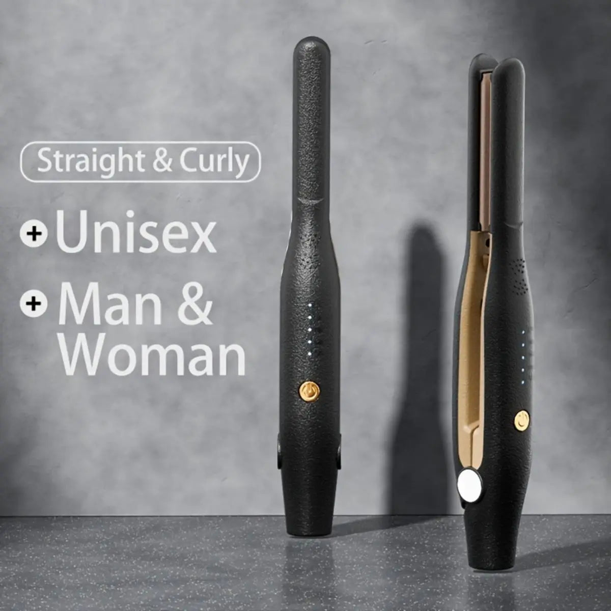 2 In 1 Hair Straightener Curling Iron Mini Pencil Flat Iron for Short Hair Beard StraighteneHome Hair Curlr Ceramic Hair Curlers