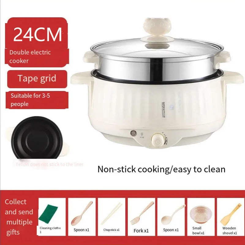 Multifunction Electric Cookers Single/Double Layer 1-2 People Household Non-stick Pan Hot Pot Rice Cooker Cooking Appliances2024