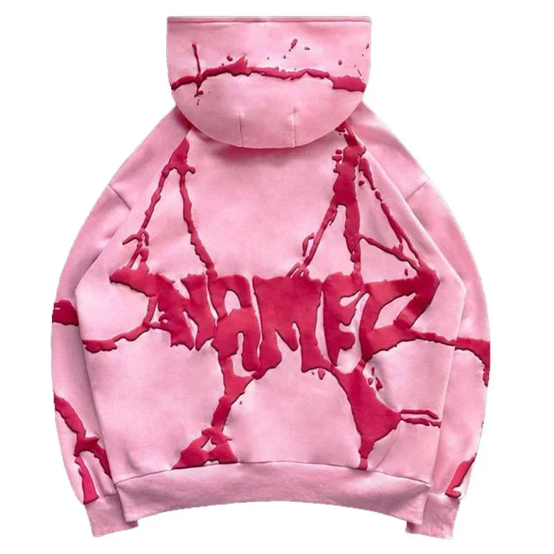 Y2k Women Winter Aesthetic Print Zip Up Hoodies Sweatshirts Men Jacket Rock Oversized Two Piece Set Gothic Harajuku Hoodie Pants