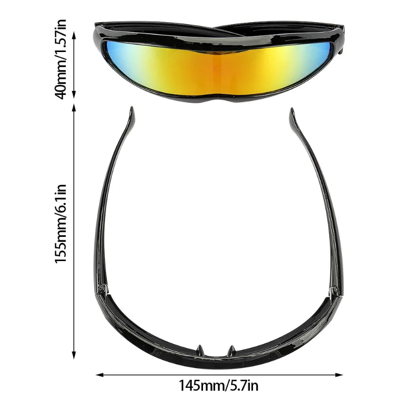 New Futuristic Narrow Cyclops Sunglasses Laser Eyeglasses UV400 Personality Mirrored Lens Costume Eyewear Men Gafas De Sol