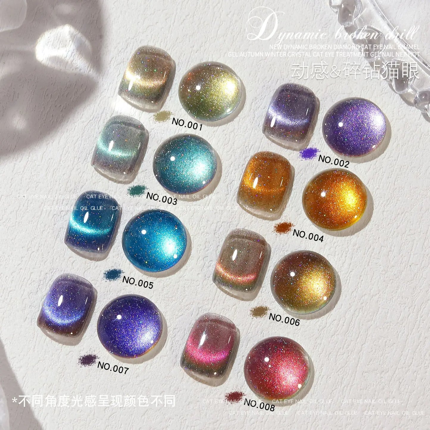 Blue Crystal Magnet Cat's Eye Gel Reflective Laser Reflective Semi Permanent UV LED Gel Polish 8ml Nail Art Varnishes