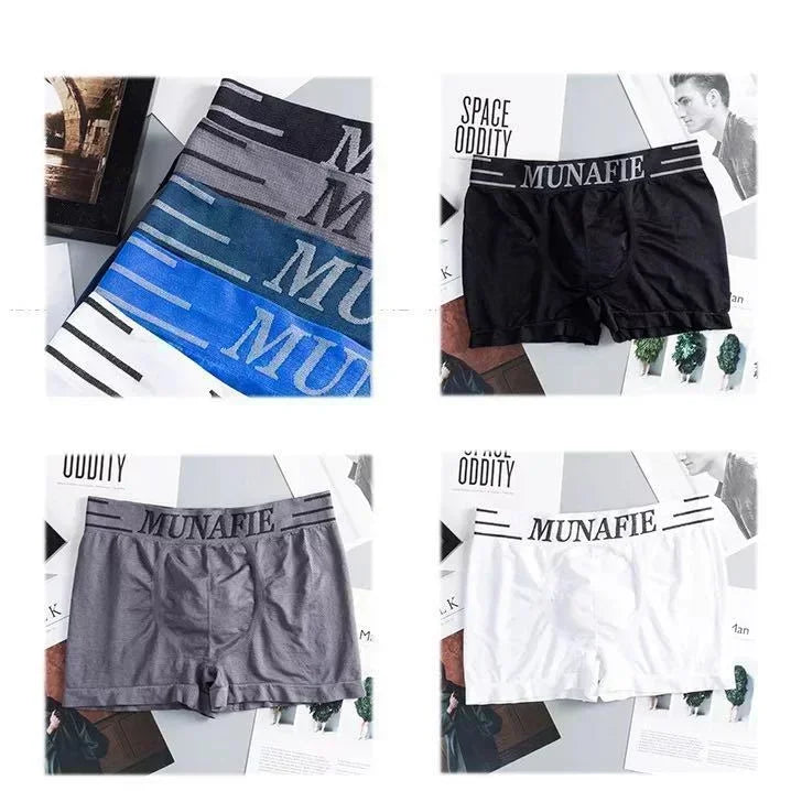 Men Sexy Boxer Briefs Shorts Underpants High Elastic Comfortable Panties Mid-waist Boxer Underwear Breathable Male Boxershorts