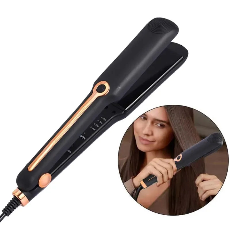 Professional 2 in1 Adjustable Hair Straightener Professional Ceramic Flat Iron Negative Ion Wide home Salon hair styler tools