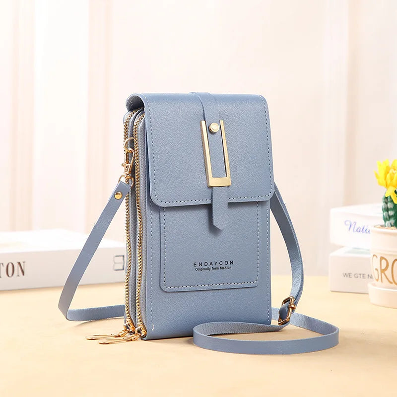 Touch Screen Cell Phone Women Bags Soft Leather Wallets Hand Purses Crossbody Bags for Women Small Handbag Cheap Women's Bags