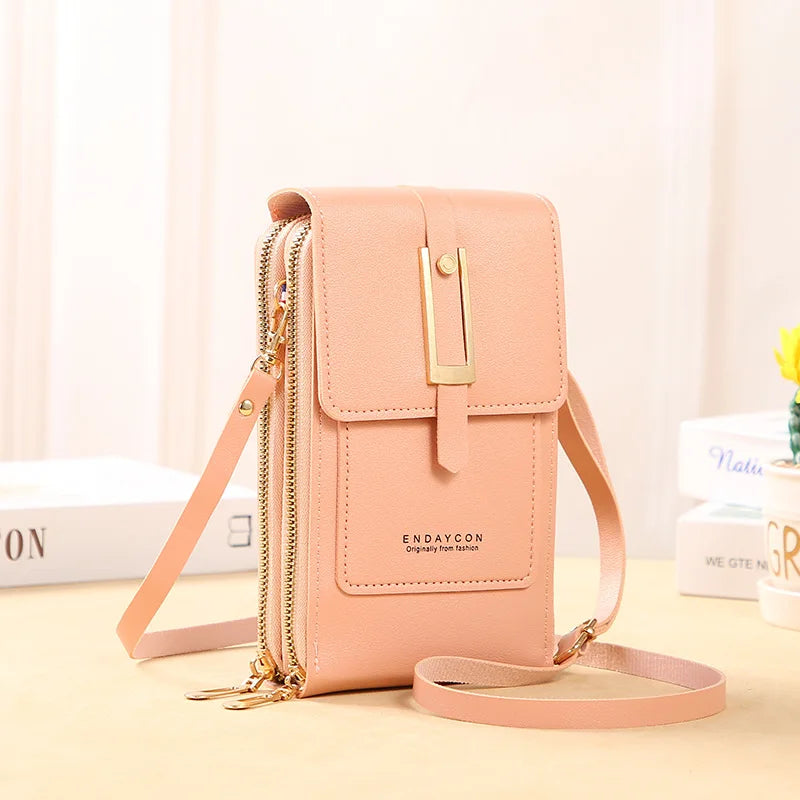 Touch Screen Cell Phone Women Bags Soft Leather Wallets Hand Purses Crossbody Bags for Women Small Handbag Cheap Women's Bags