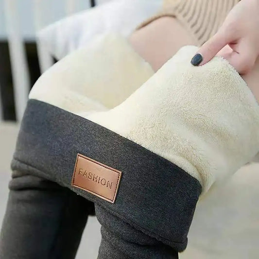 Women Winter Thermal Leggings High Waist Solid Fashion Black Elastic Autumn Velvet Comfortable Leggings Thicken Warm Pants