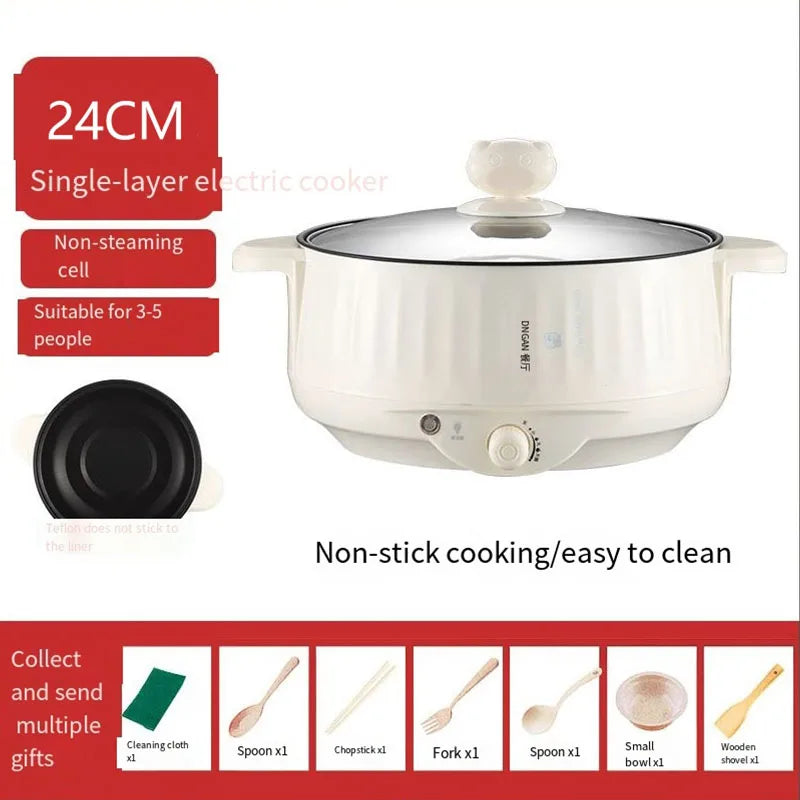 Multifunction Electric Cookers Single/Double Layer 1-2 People Household Non-stick Pan Hot Pot Rice Cooker Cooking Appliances2024