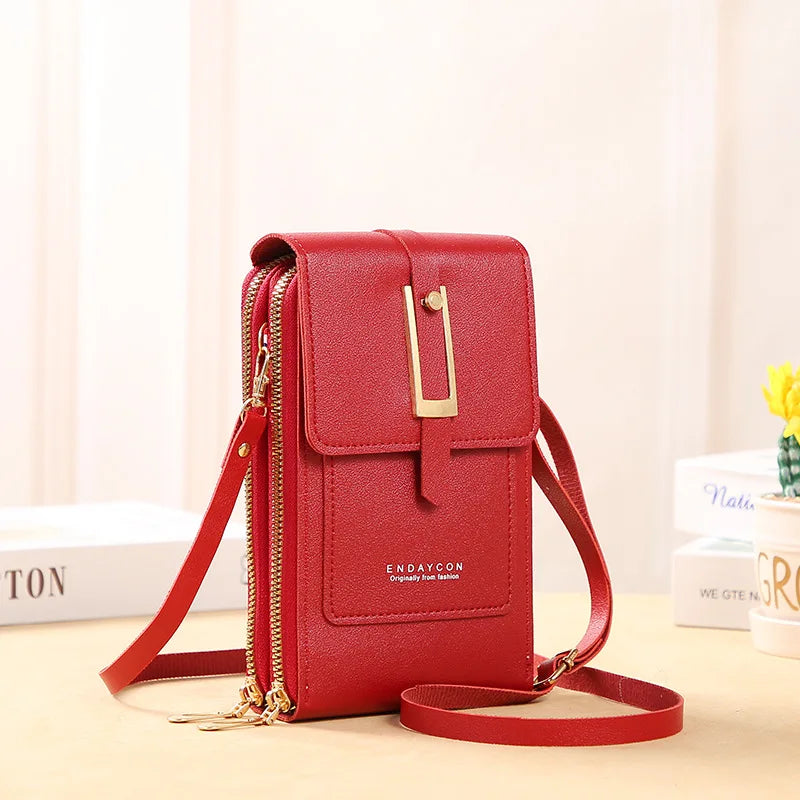 Touch Screen Cell Phone Women Bags Soft Leather Wallets Hand Purses Crossbody Bags for Women Small Handbag Cheap Women's Bags