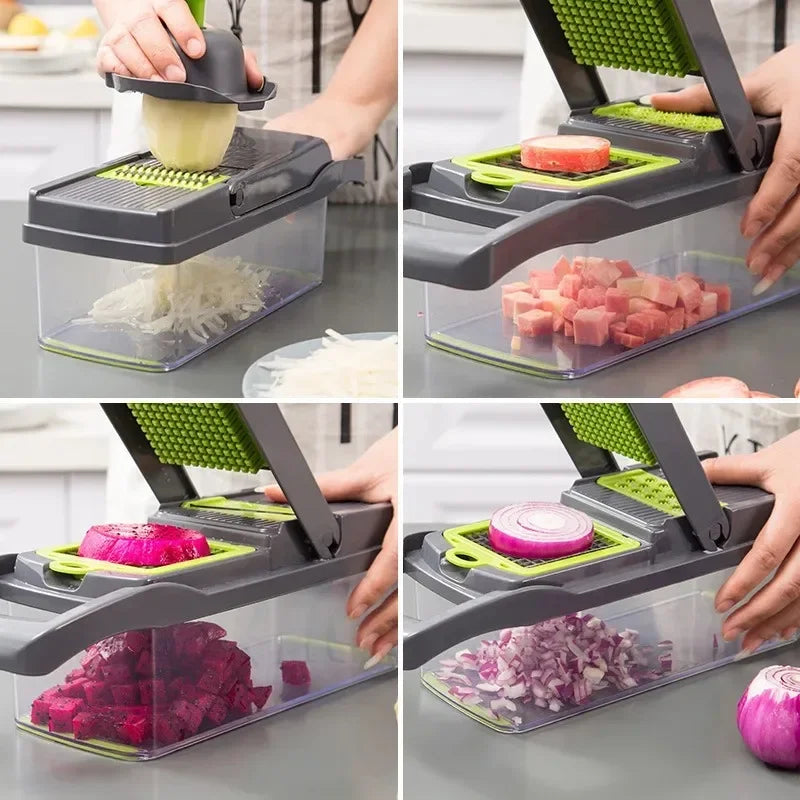 14/16 in 1 Multifunctional Kitchen Artifact Vegetable Cutter Dicer Shredder Grater Slicer Household Kitchen Supplies