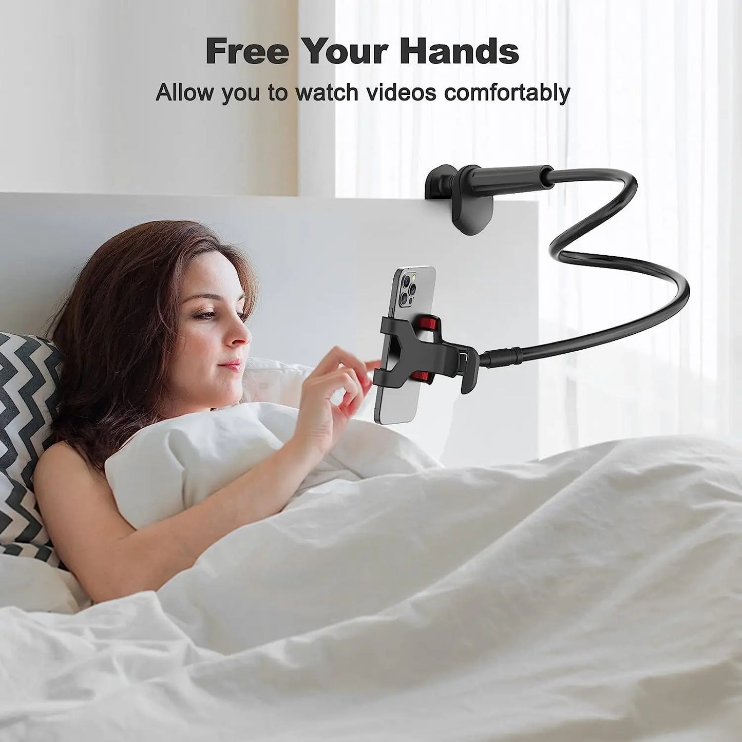 80cm Phone Holder Stand Lazy Bracket Headrest Bed 360 Flexible Long Arms Clamp Mount For iPhone Samsung and 3.5~6.7" Device