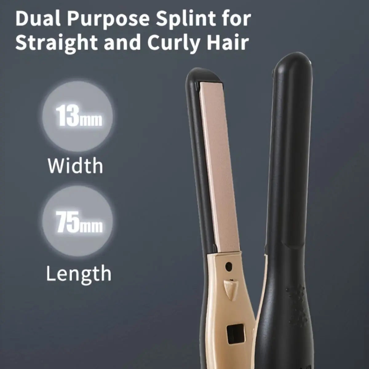 2 In 1 Hair Straightener Curling Iron Mini Pencil Flat Iron for Short Hair Beard StraighteneHome Hair Curlr Ceramic Hair Curlers