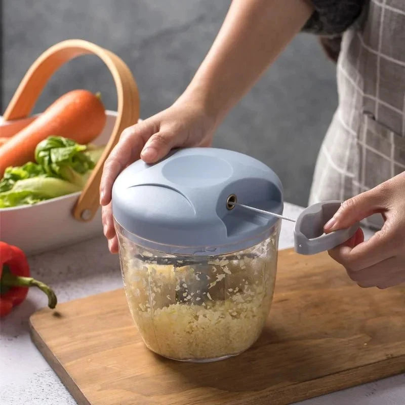 500/900ML Hand Chopper Manual Rope Food Processor Silcer Shredder Salad Maker Garlic Onion Cutter Kitchen Tool Accessories