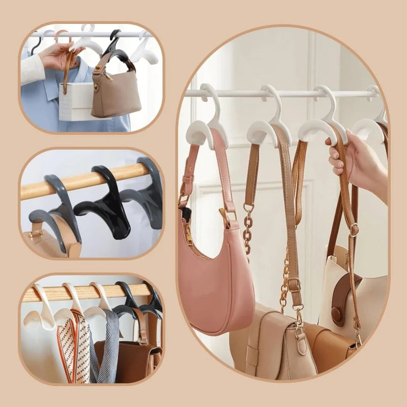 Bag Hook Handbag Arch Hook Tie Scarf Buckle Home Wardrobe Storage Multi-purpose Hook Reusable Wardrobe Storage Organization Tool